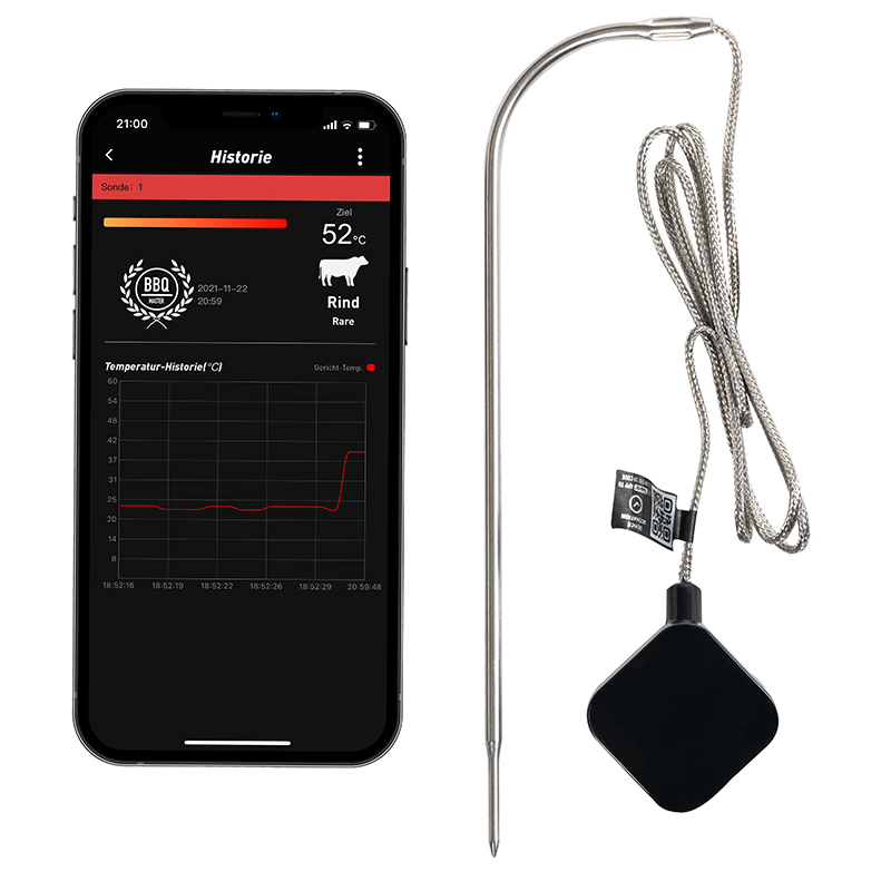 Grillthermometer mit App und Wireless Temperaturfühler